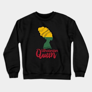 Lithuanian Queen Lithuania Flag Afro Roots Crewneck Sweatshirt